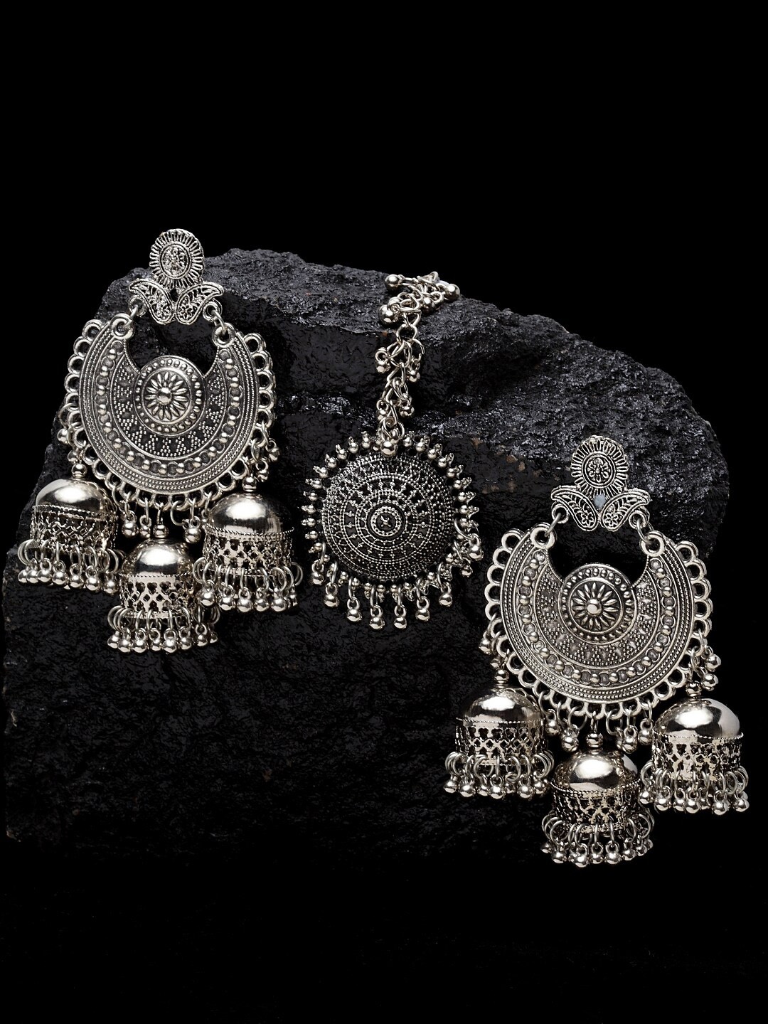 

Shining Diva Oxidised Silver Jewellery Set