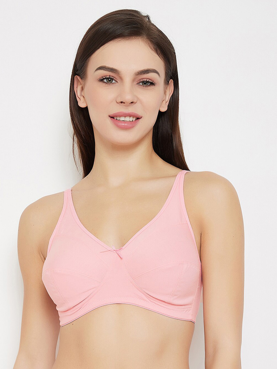 

Clovia Pink Solid Non-Wired Full Coverage Non Padded Everyday Bra BR2137P2236E