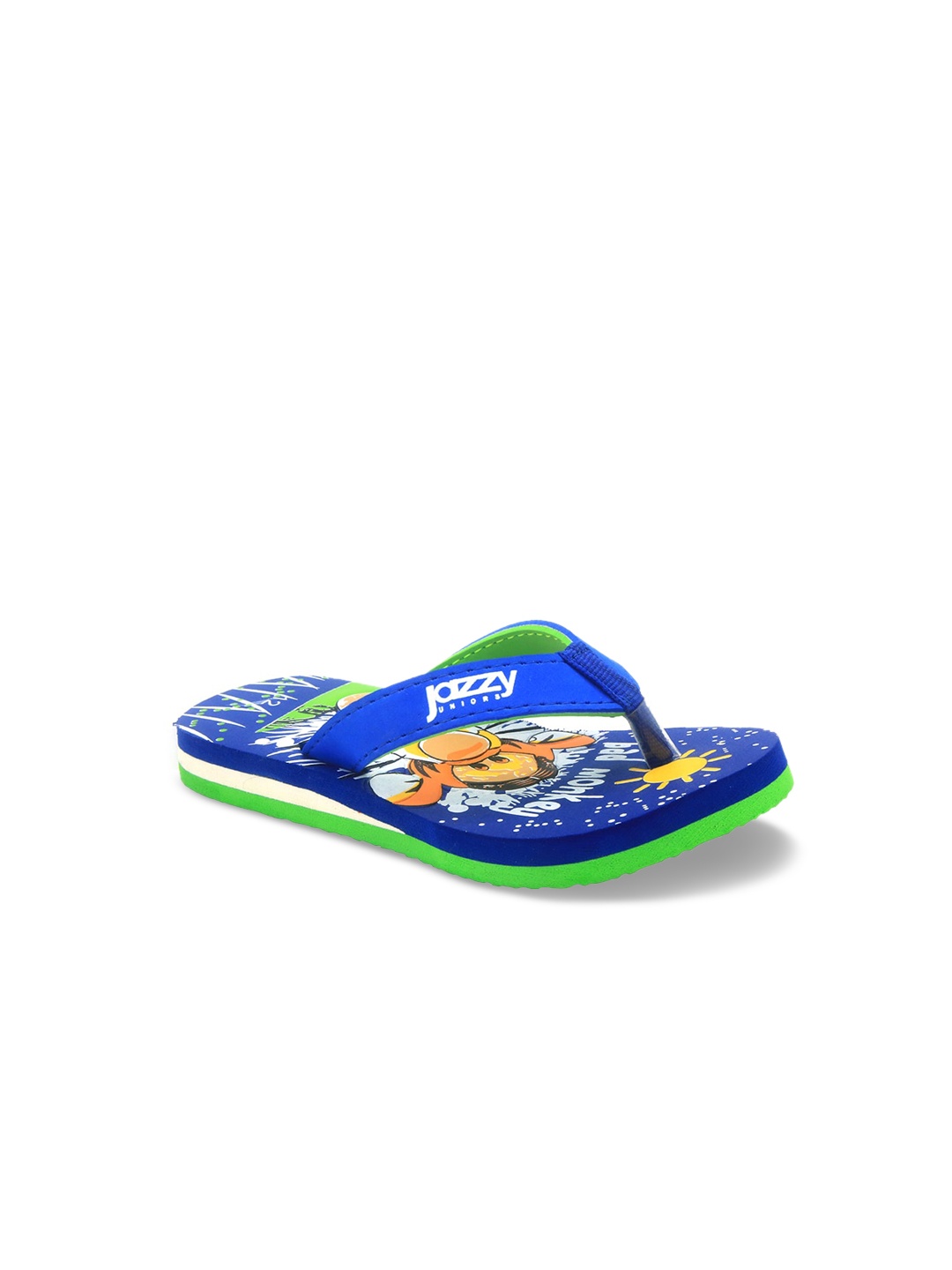

Jazzy Juniors Boys Blue & Green Printed Thong Flip-Flops