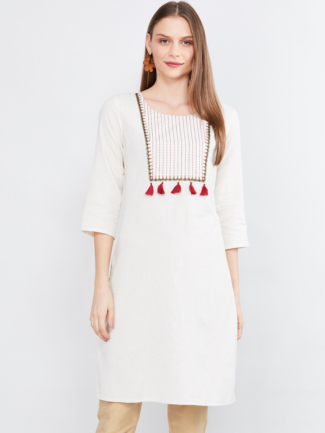 

max Women Off White kurta