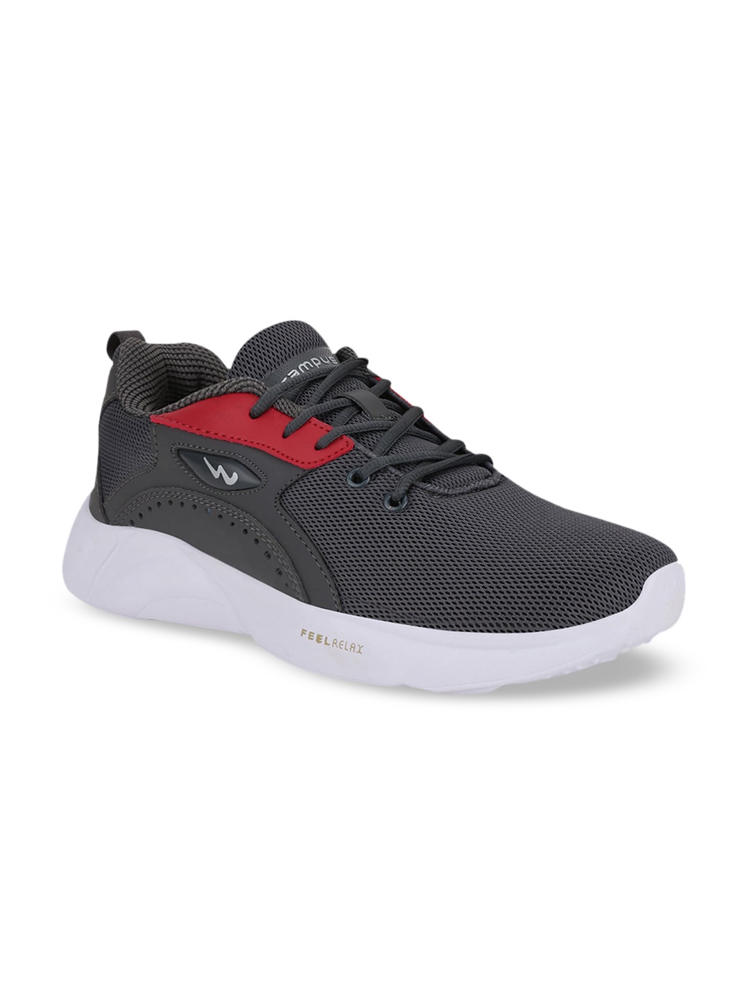 

Campus Men Grey & Red Mesh Running Shoes