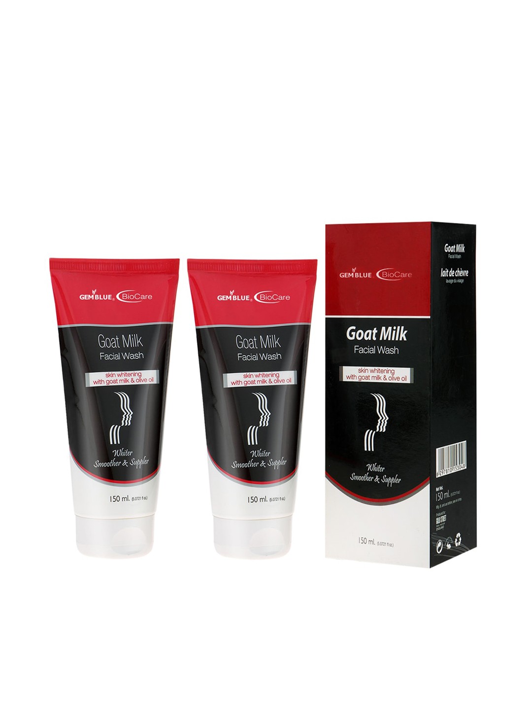

GEMBLUE BioCare Unisex Goat Milk Face Wash 150 ml Combo of 2, Red