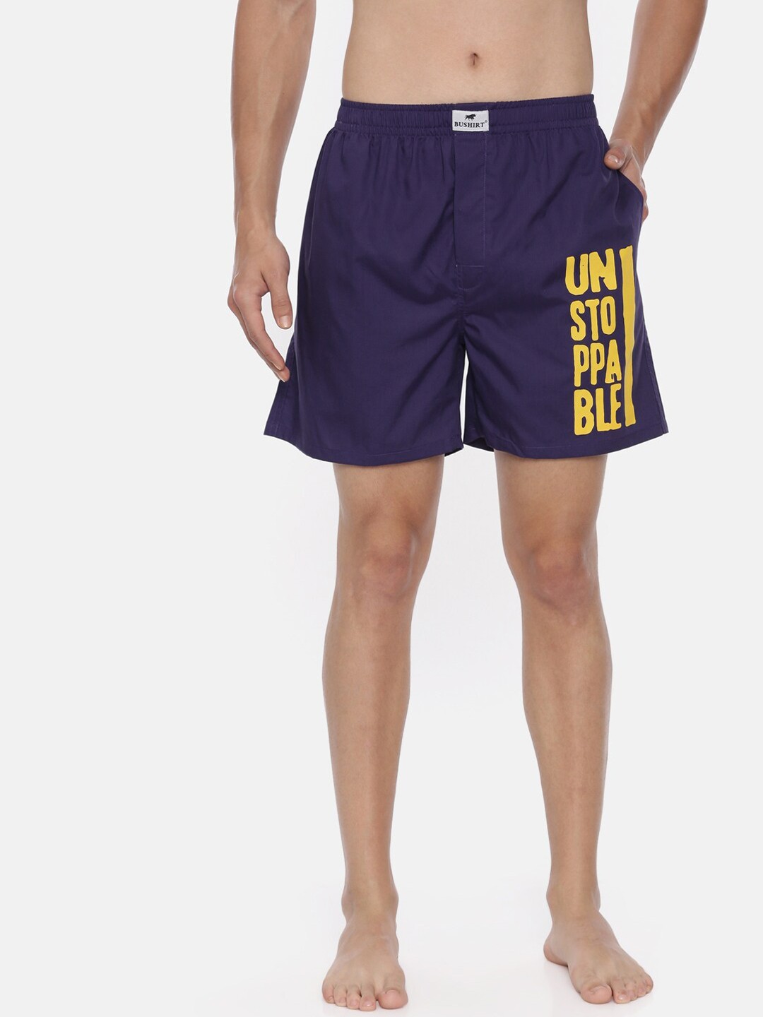 

Bushirt Men Purple & Yellow Solid Boxers