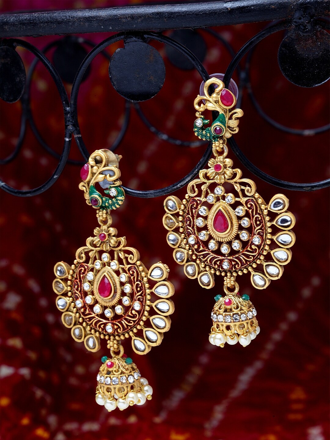 

Shining Diva Gold-Toned Contemporary Jhumkas