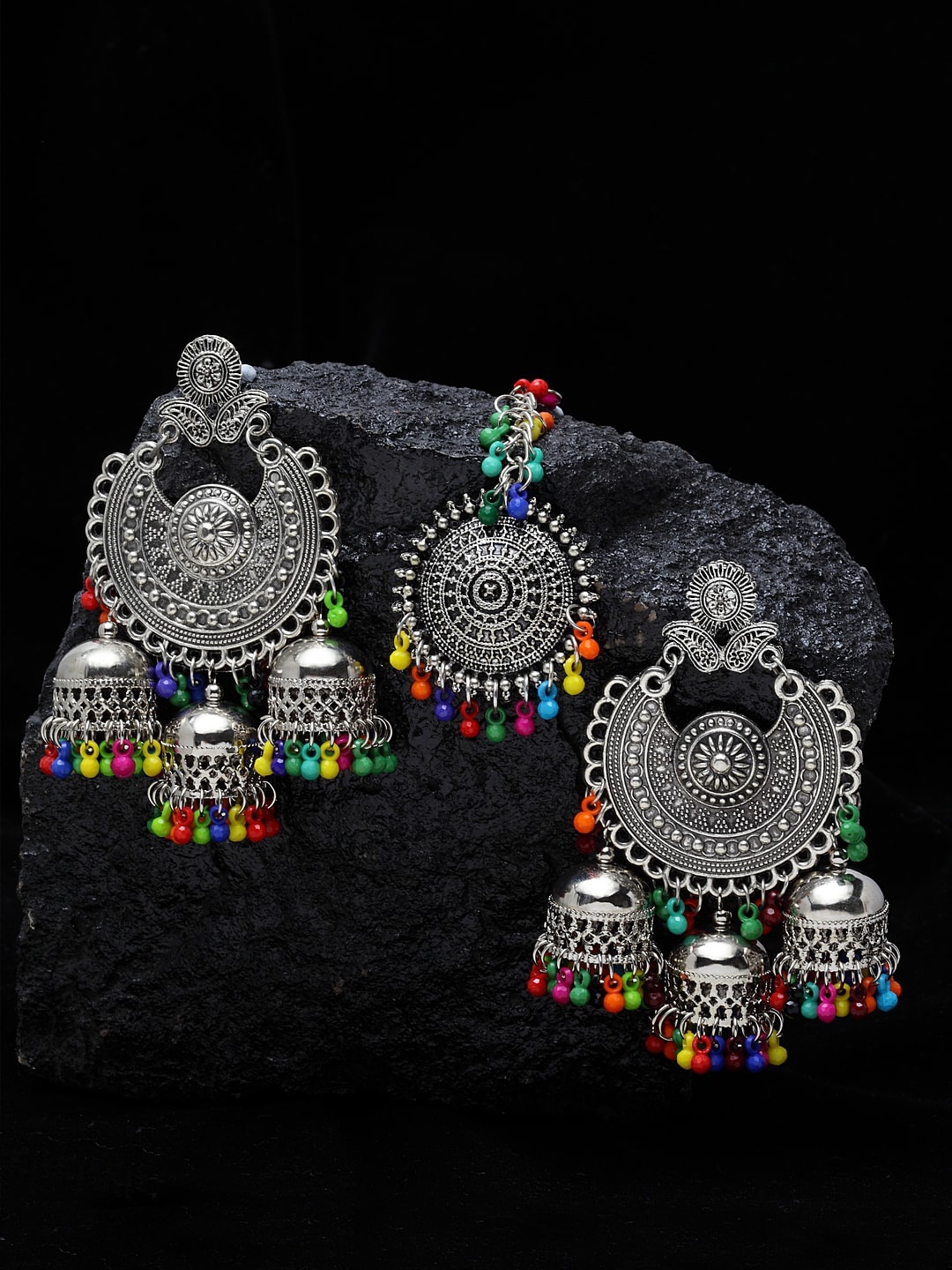 

Shining Diva Oxidized Silver Jewellery Set