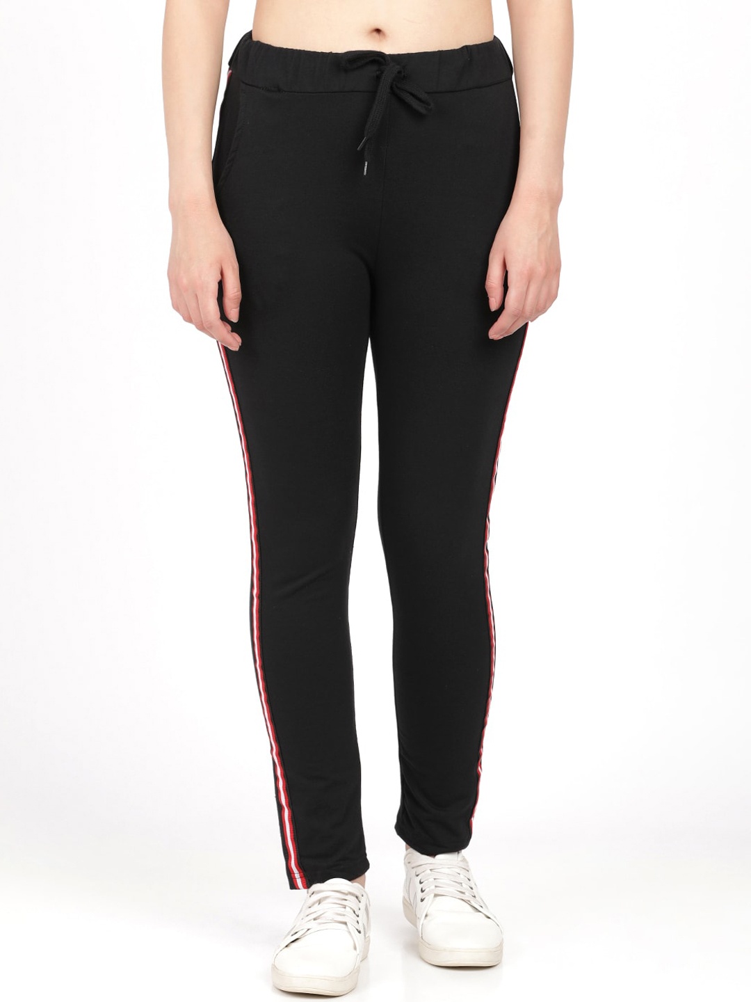 

BEVERLY BLUES Women Black Solid Slim Fit Track Pants