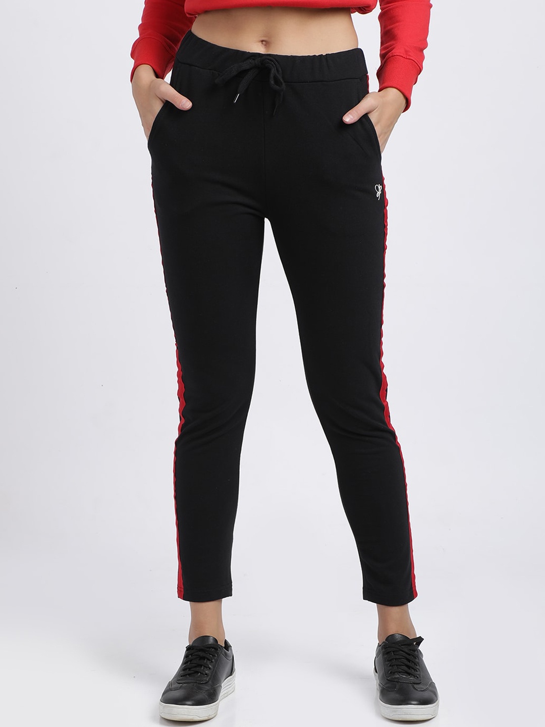 

BEVERLY BLUES Women Black Solid Slim-Fit Track Pants