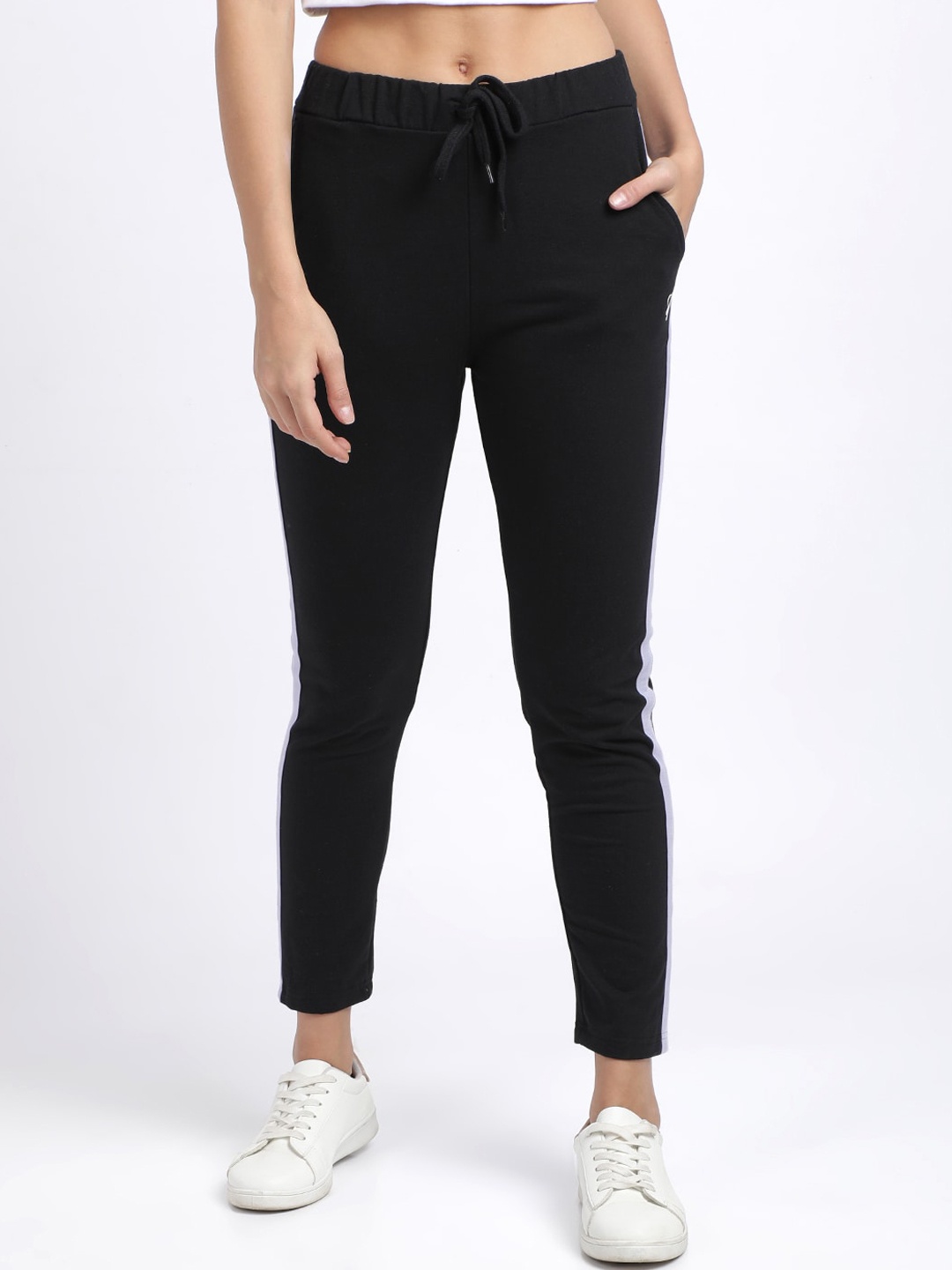 

BEVERLY BLUES Women Black Solid Slim Fit Track Pants