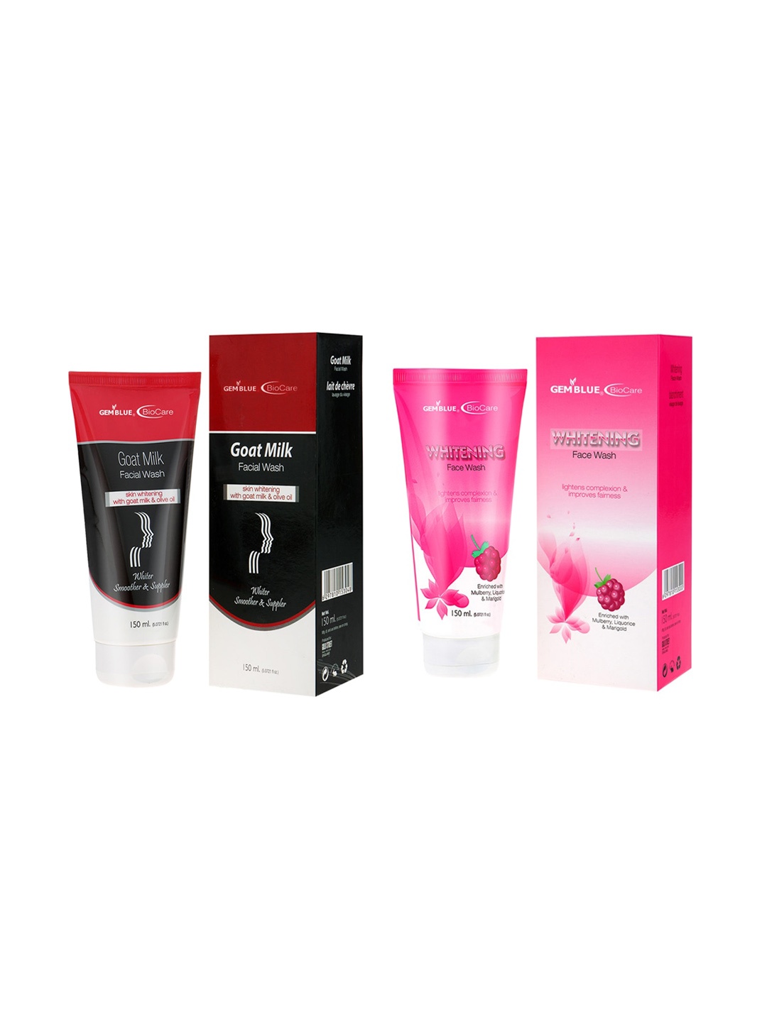 

GEMBLUE BioCare Goat Milk & Whitening Face Wash 150ml (Combo of 2), Red