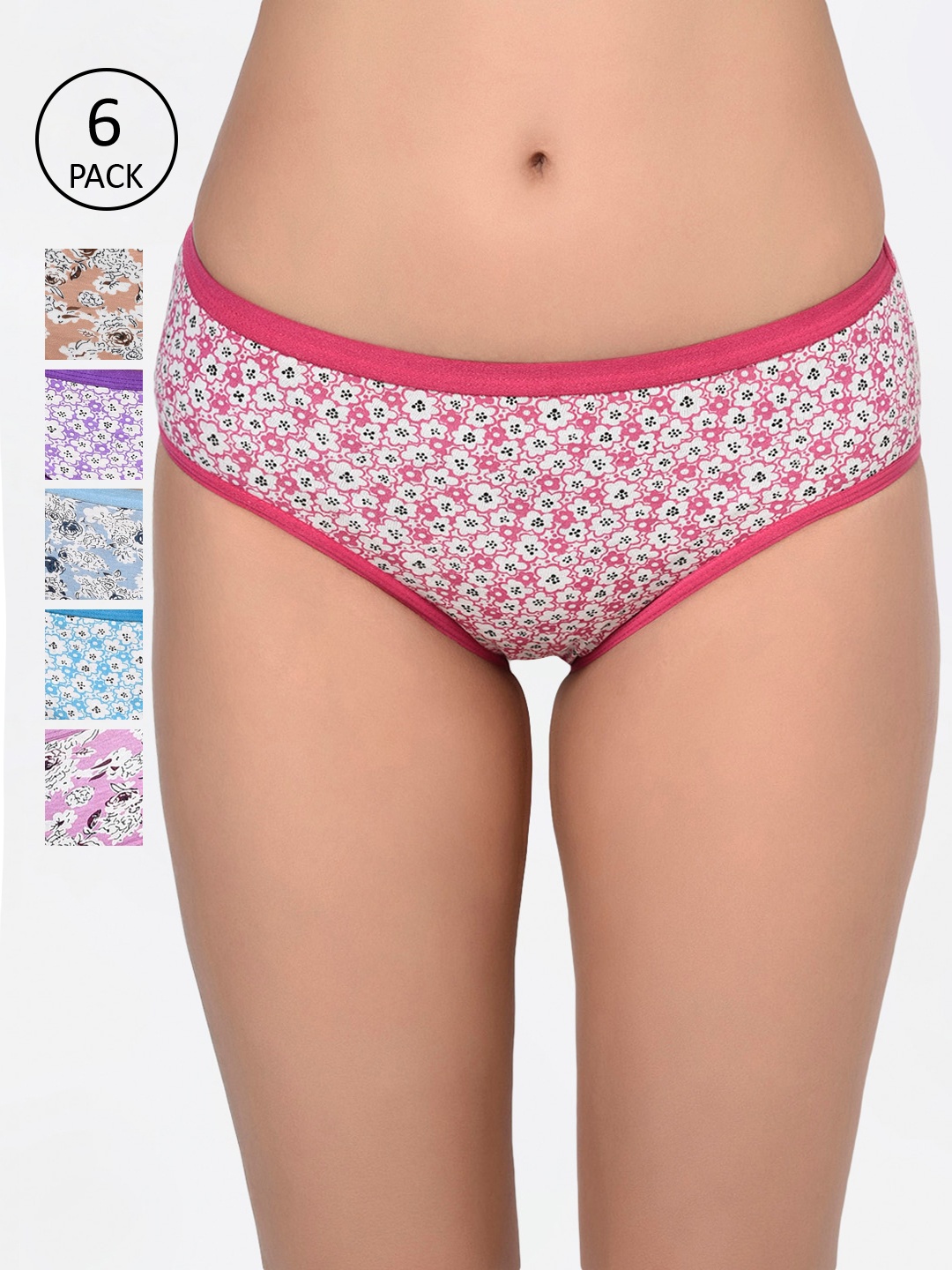 

Bodycare Women Pack Of 6 Assorted Hipster Briefs 7200