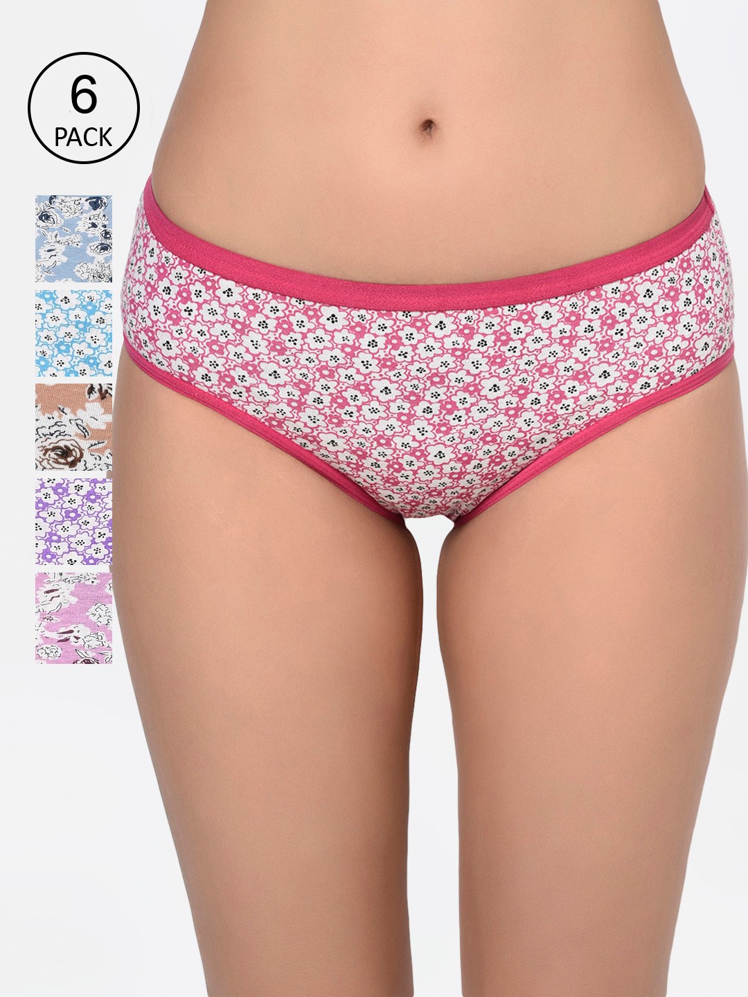 

Bodycare Women Pack Of 6 Assorted Hipster Briefs BDCRBREF46254873
