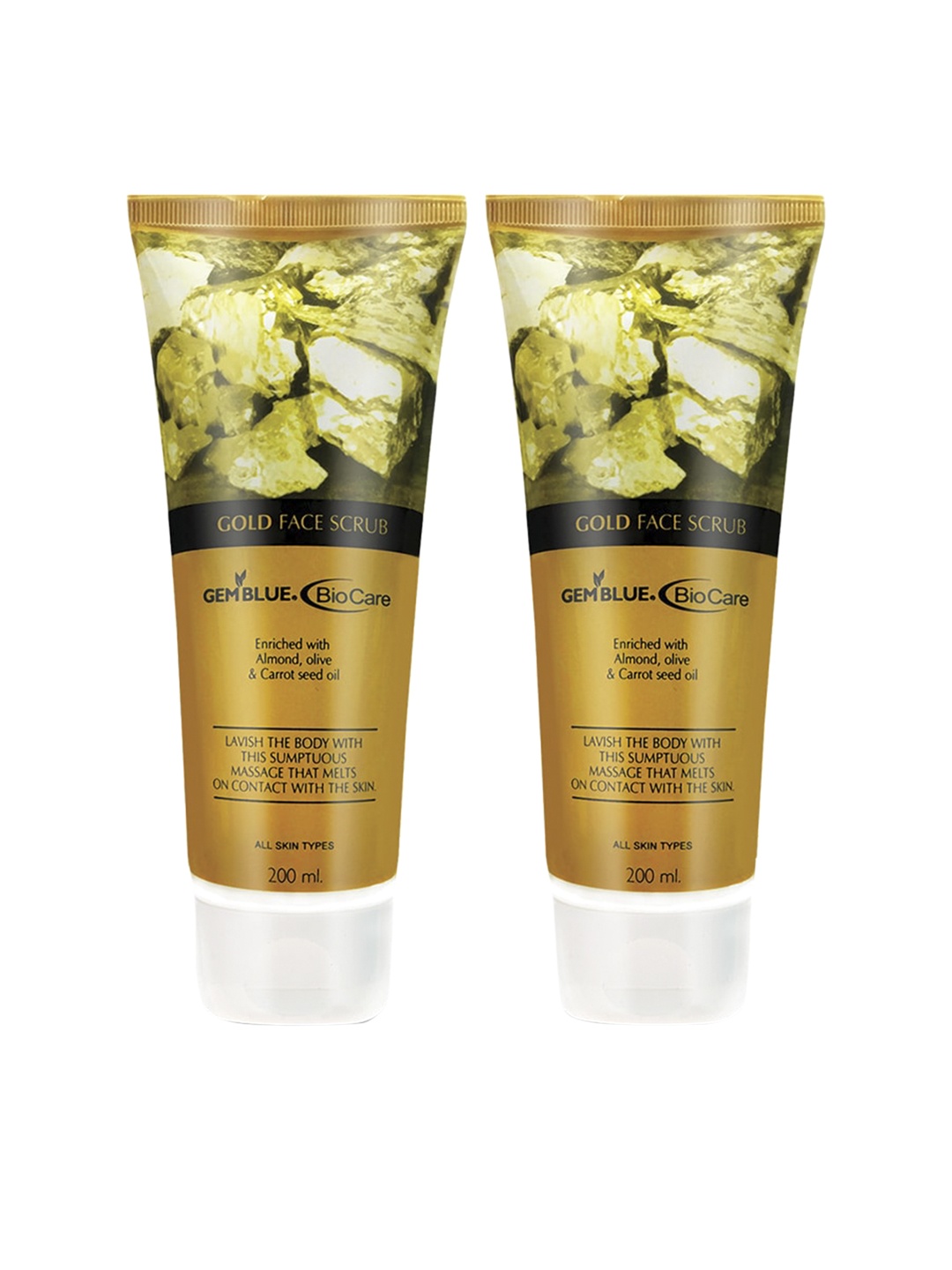 

GEMBLUE BioCare Gold Scrubs 200ML Set of 2, White
