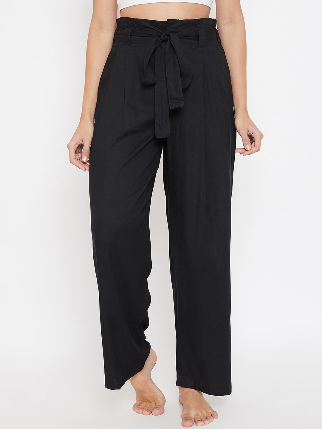 

Clovia Women Black Solid Lounge Pants