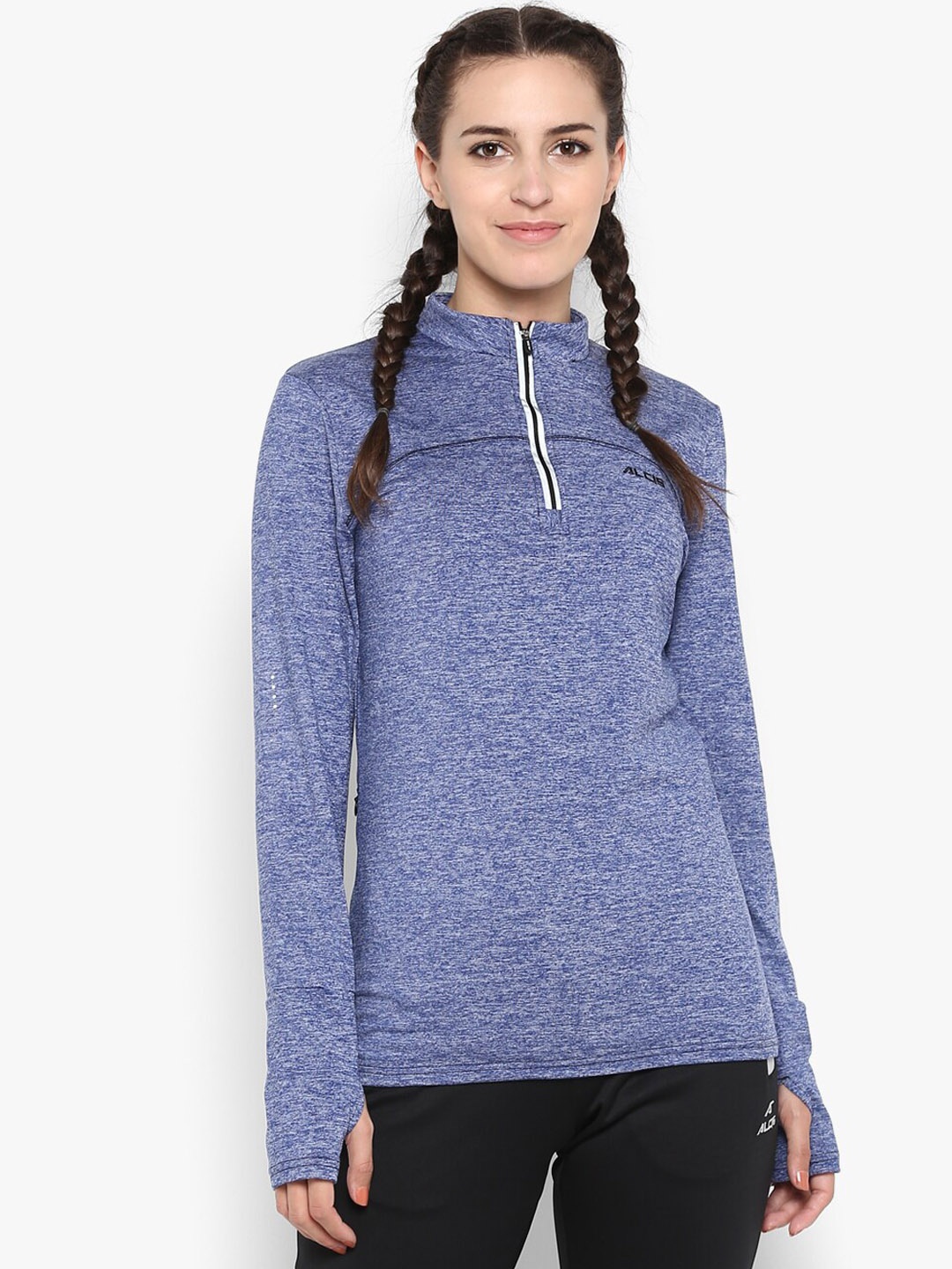 

Alcis Women Blue Solid Thumbhole Sweatshirt