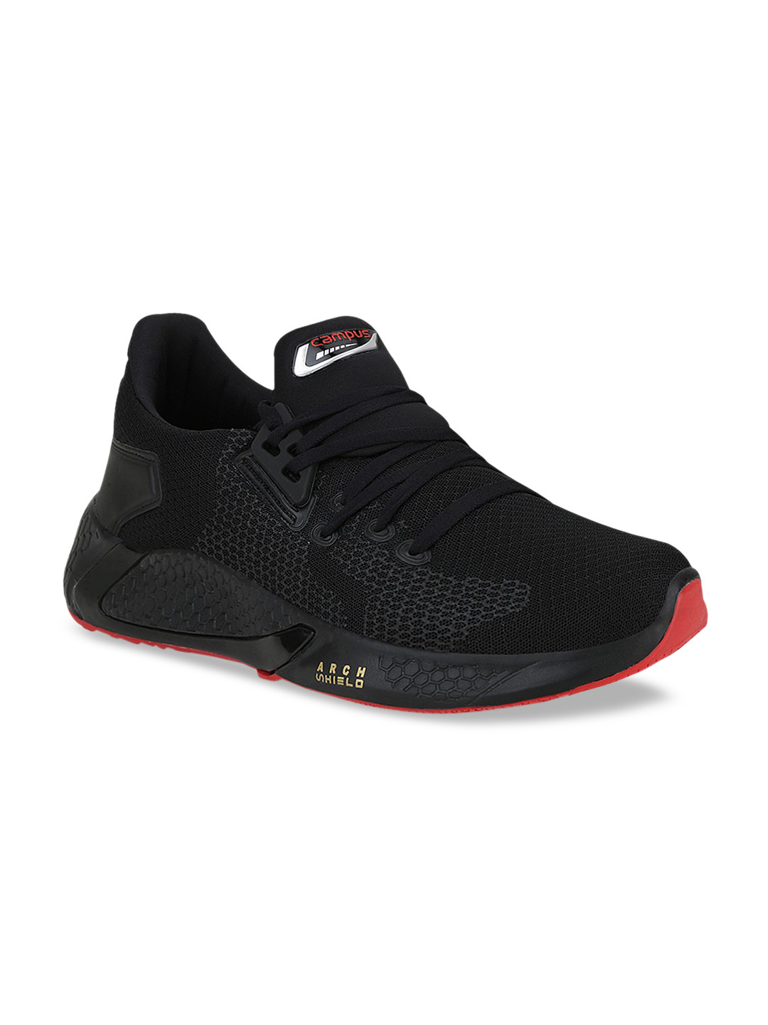 

Campus Men Black Mesh Oman Running Shoes