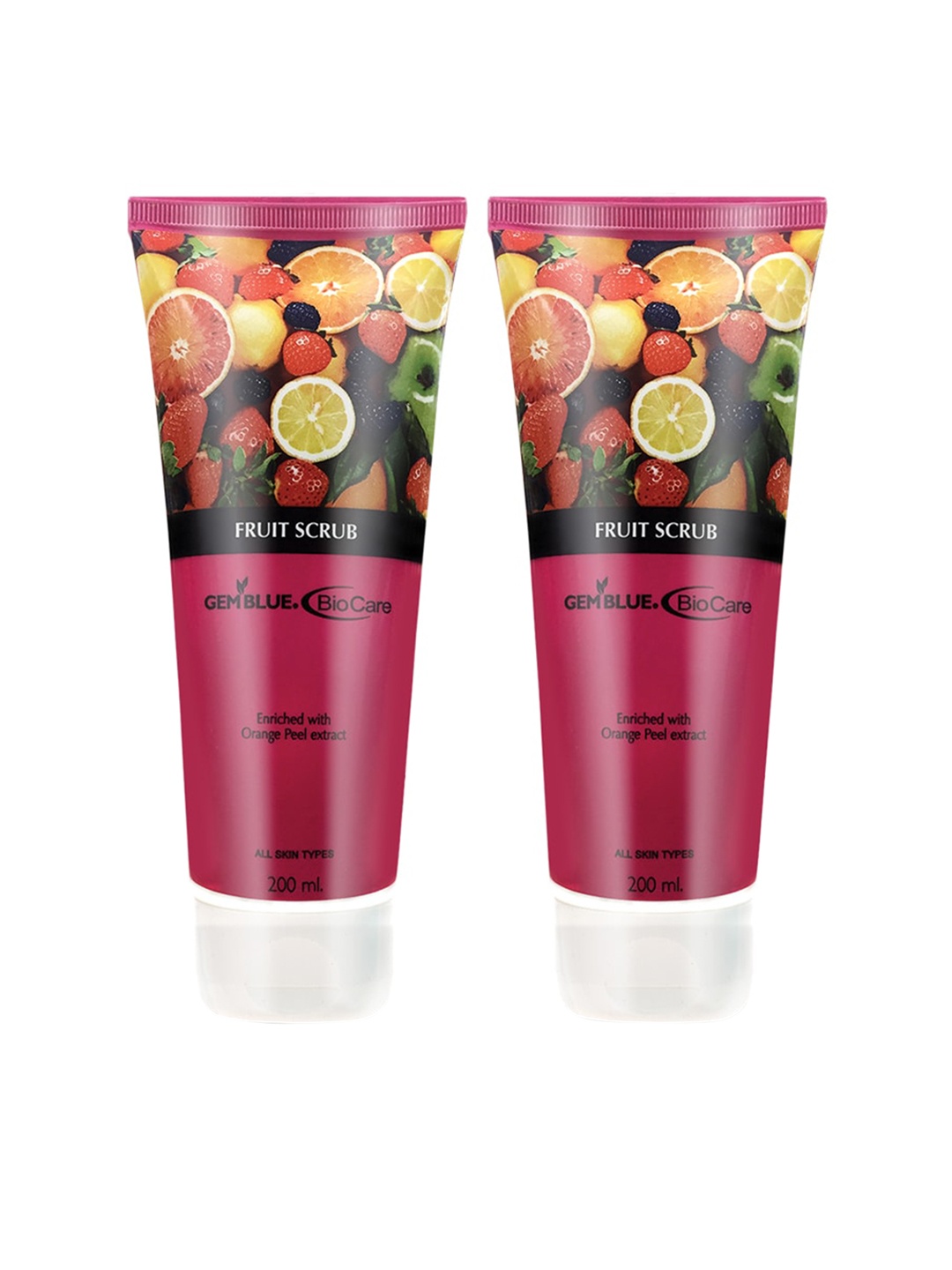 

GEMBLUE Biocare Fruit Scrub 200 ml (Combo of 2), Pink