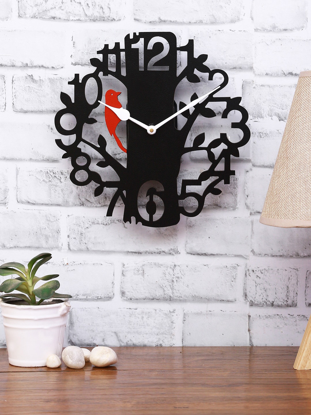 

ROMEE Black & Red Round Textured Analogue 25 cm Wall Clock