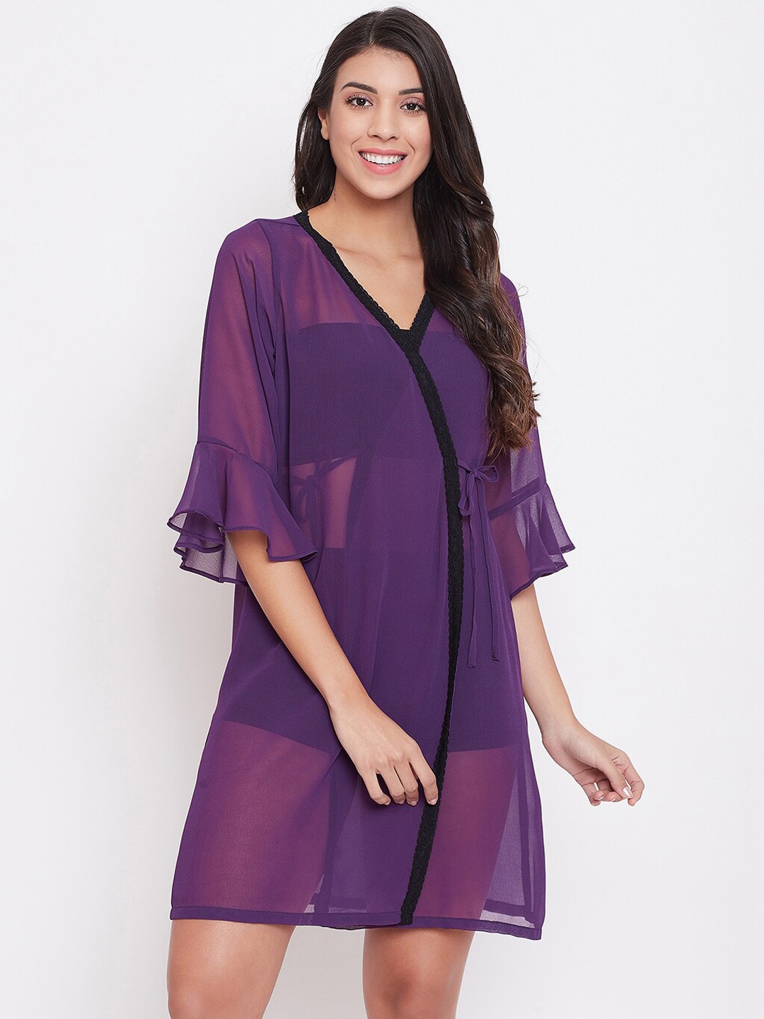 

Clovia Women Purple Solid Robe