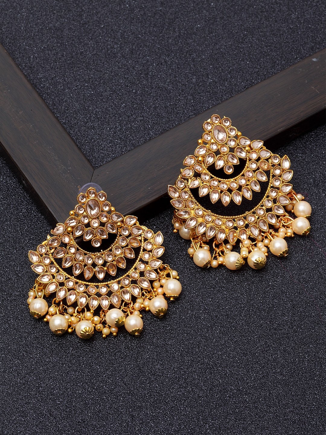

Shining Diva Gold-Plated Contemporary Chandbalis