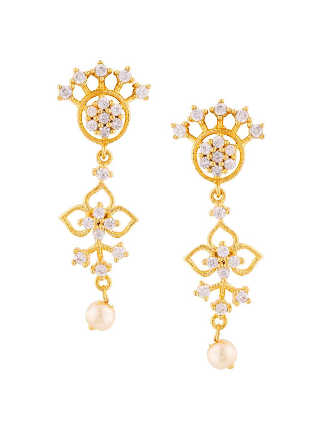 

Voylla Gold-Toned Contemporary Drop Earrings