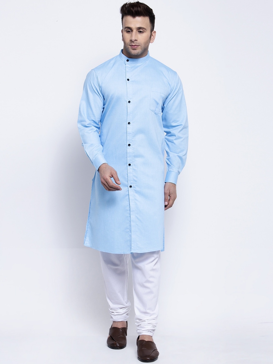 

KLOTTHE Men Blue Solid Straight Kurta
