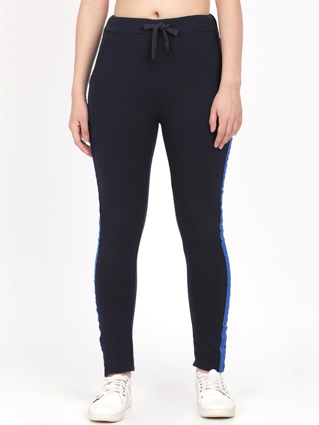 

BEVERLY BLUES Women Navy Blue Solid Slim Fit Track Pants