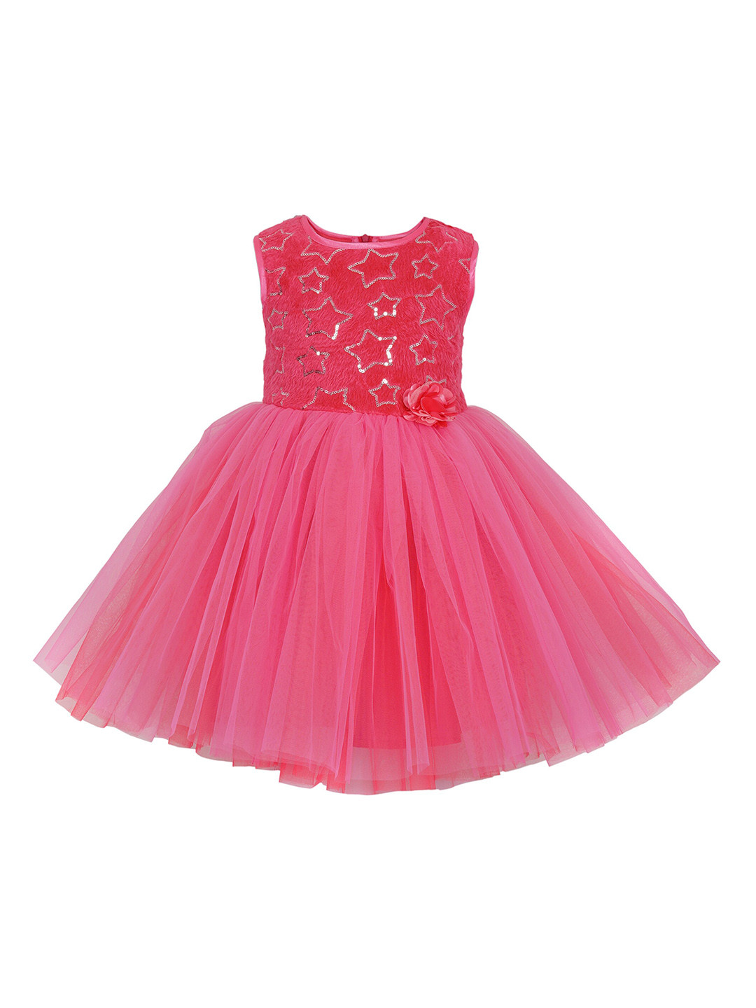 

Toy Balloon kids Girls Pink Self Design Fit and Flare Dress