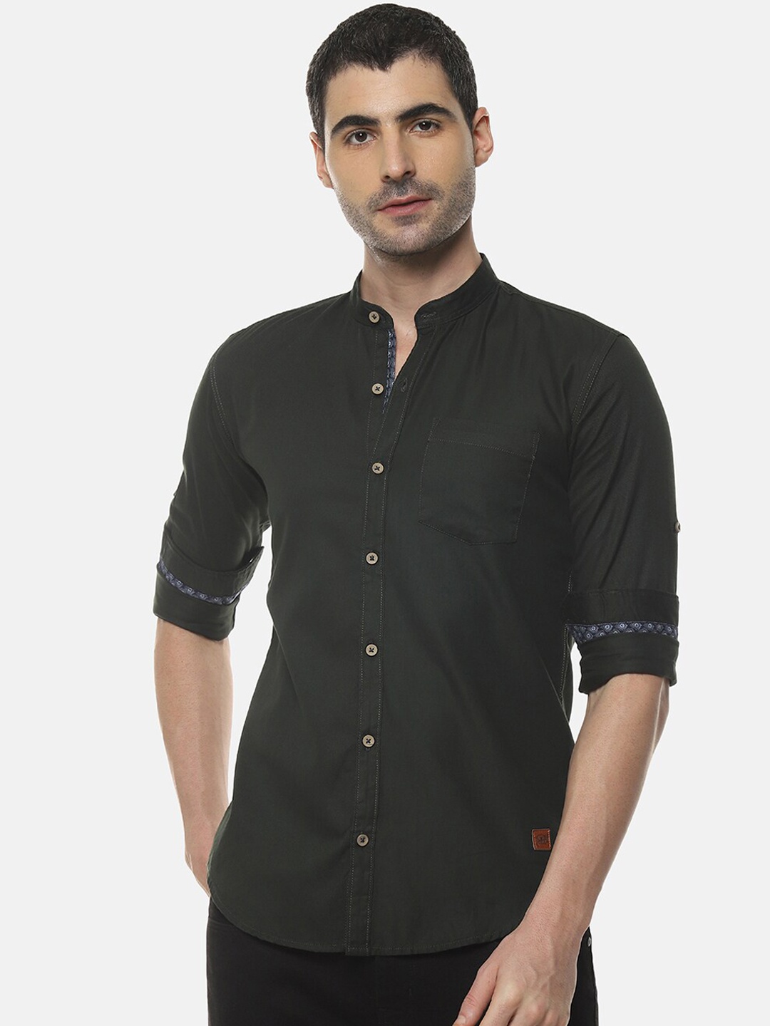 

Campus Sutra Men Green Regular Fit Solid Casual Shirt