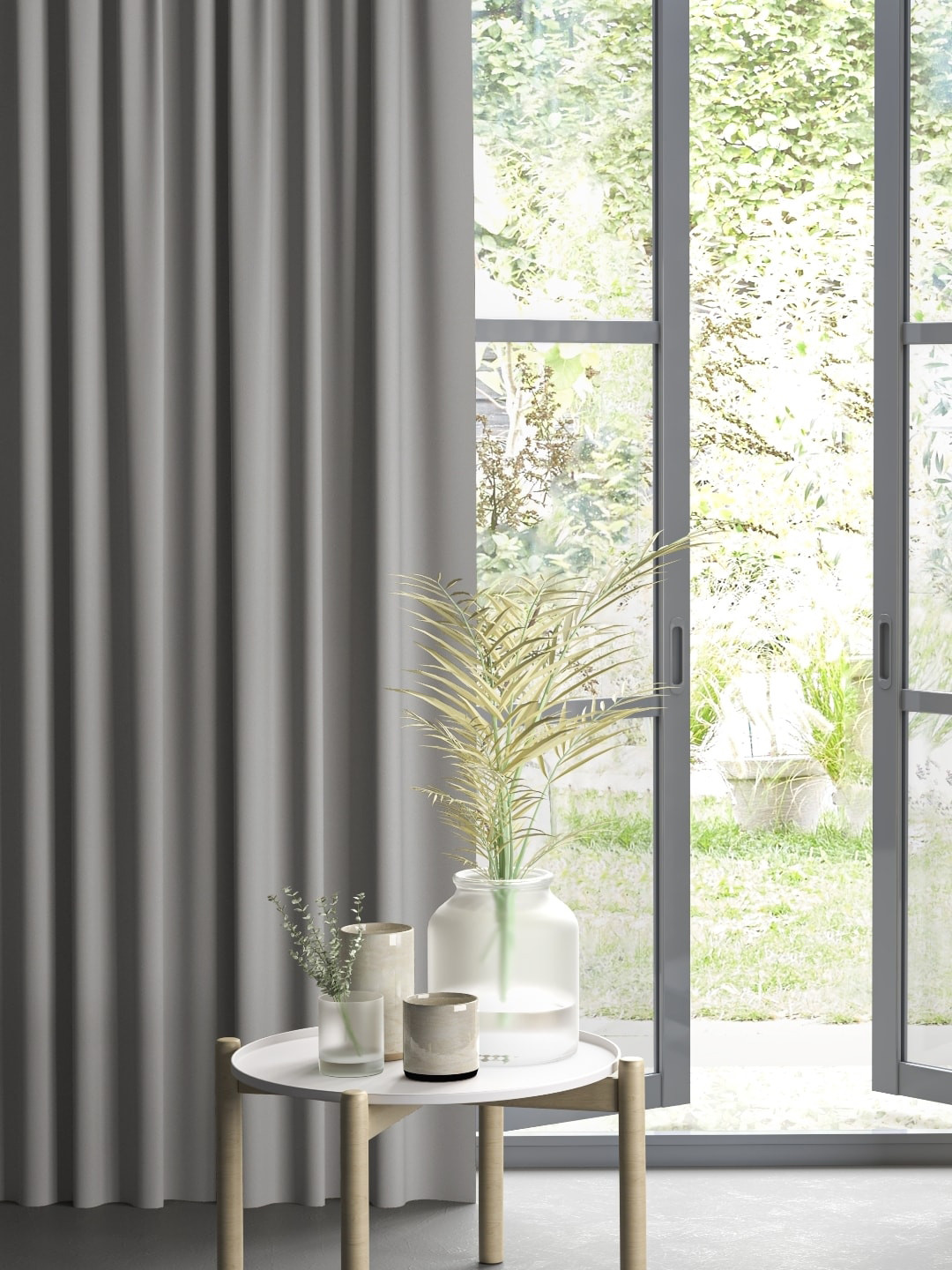 

DDecor Grey Single Door Curtain