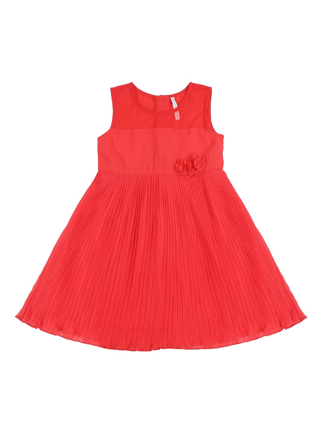 

Pantaloons Junior Girls Coral Solid Fit and Flare Dress