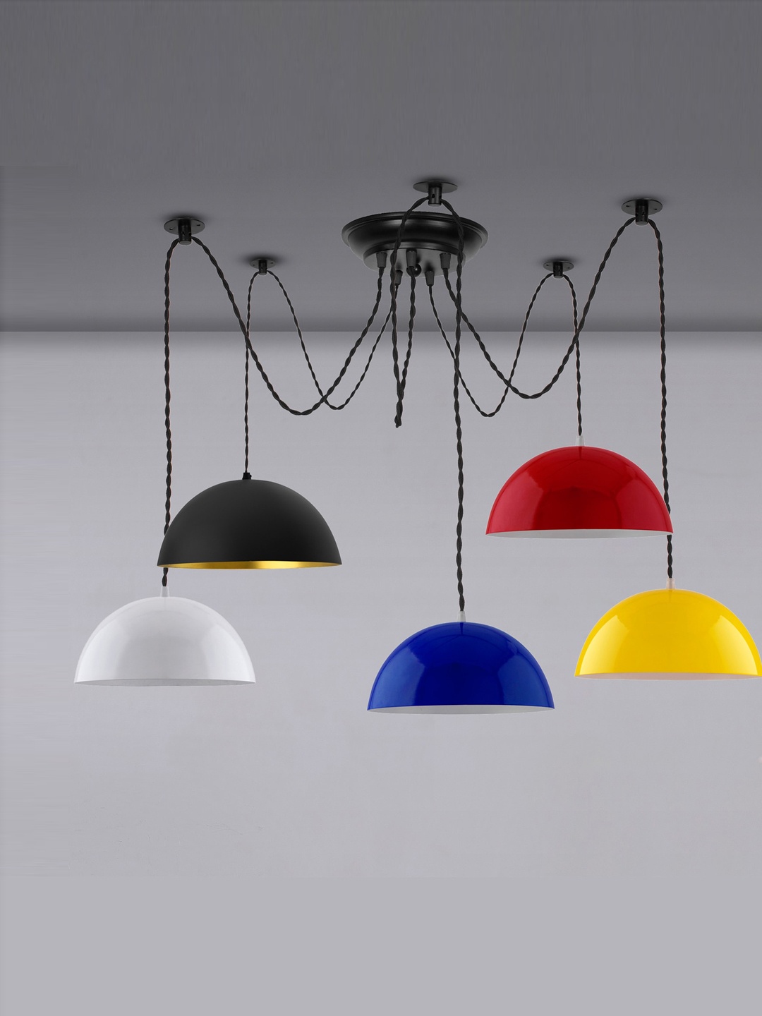 Homesake Black & Yellow Solid Contemporary 5 Arms Cluster Light