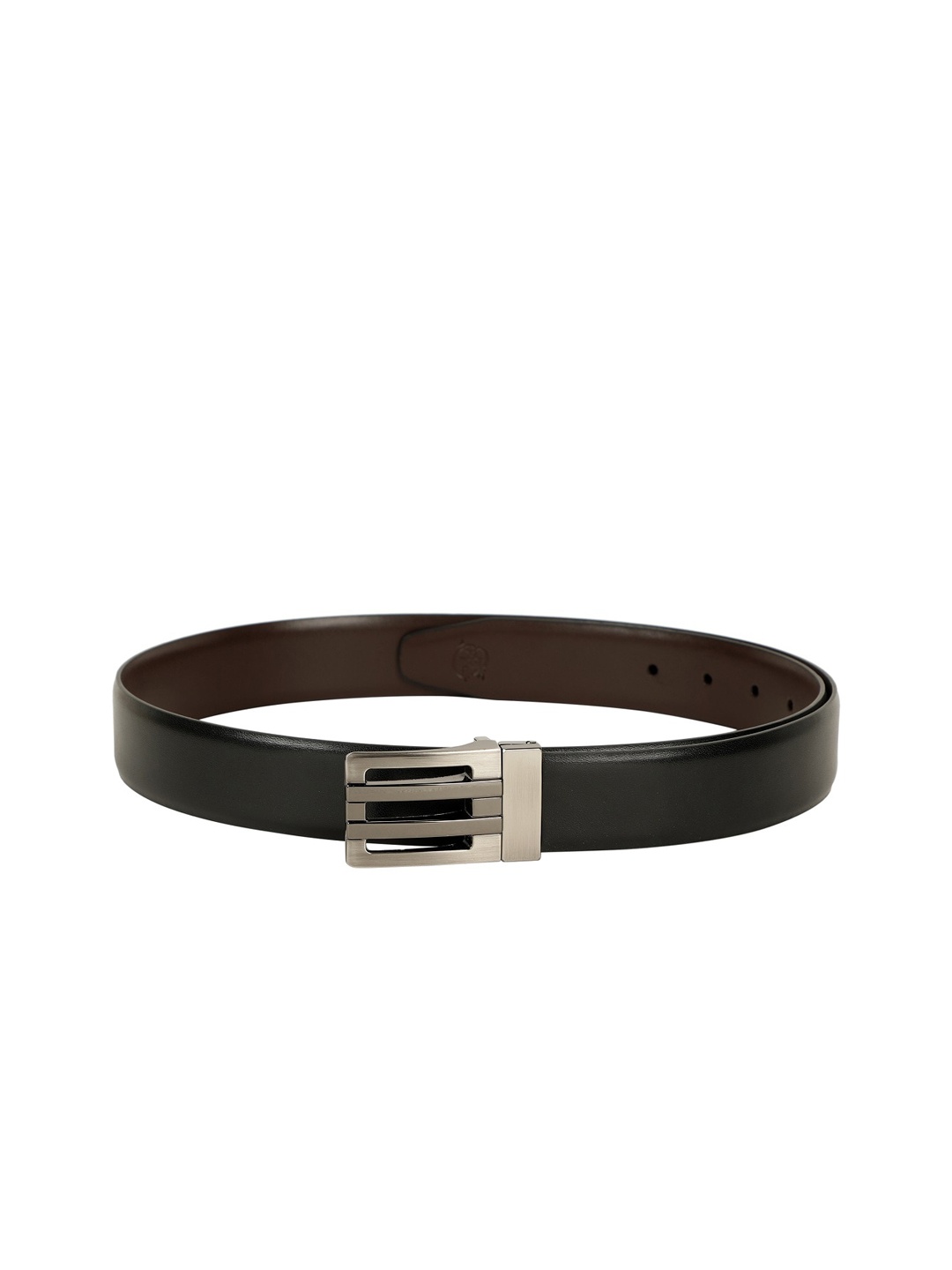 

ZEVORA Men Black & Brown Solid Reversible Belt