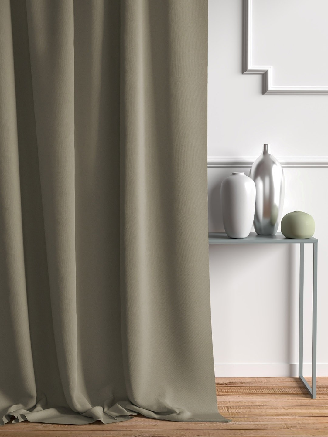

DDecor Grey Single Solid Door Curtain