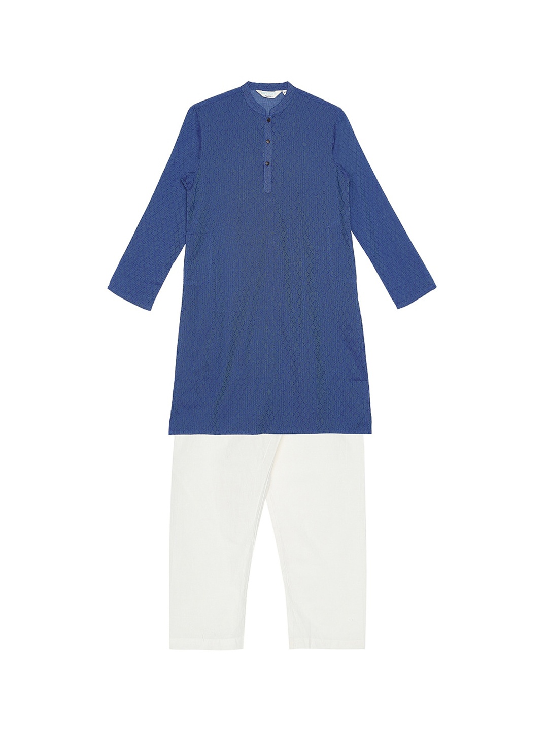 

indus route by Pantaloons Boys Blue Solid Kurta with Pyjamas