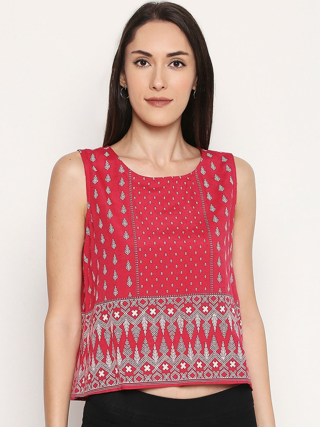 

People Women Pink Printed Top