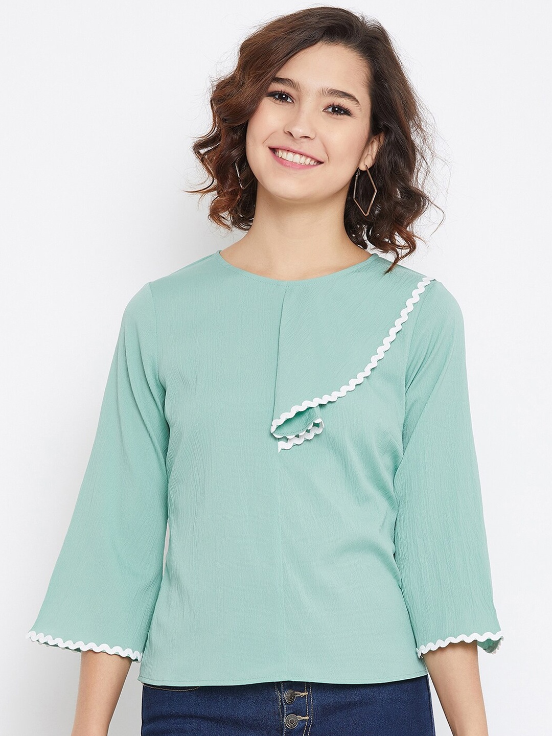 

Imfashini Women Green Solid Top