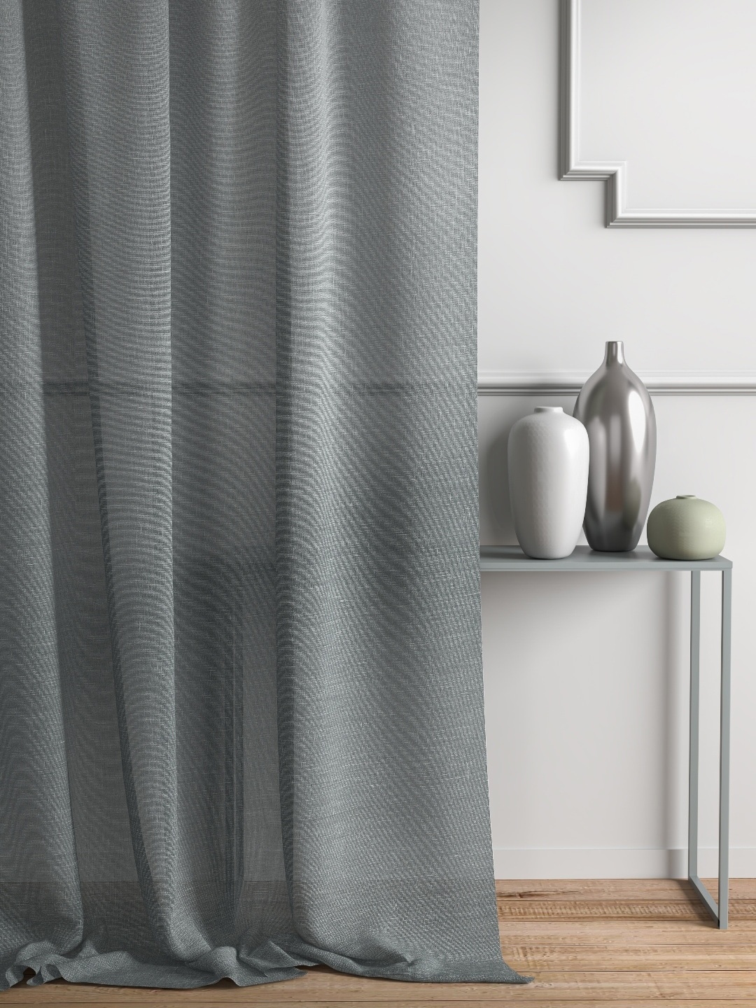 

DDecor Grey Single Sheer Curtain