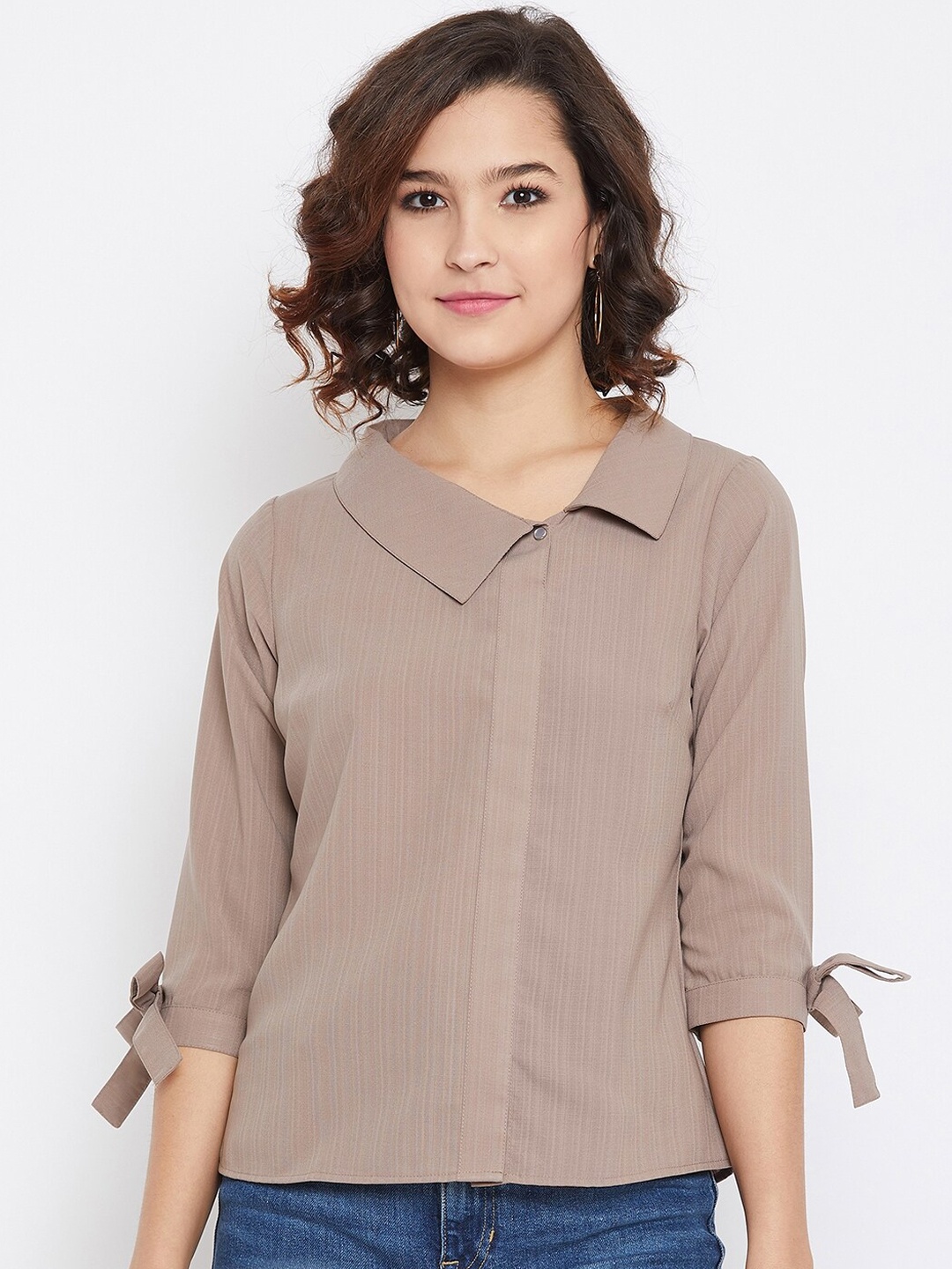 Imfashini Women Brown Striped Top