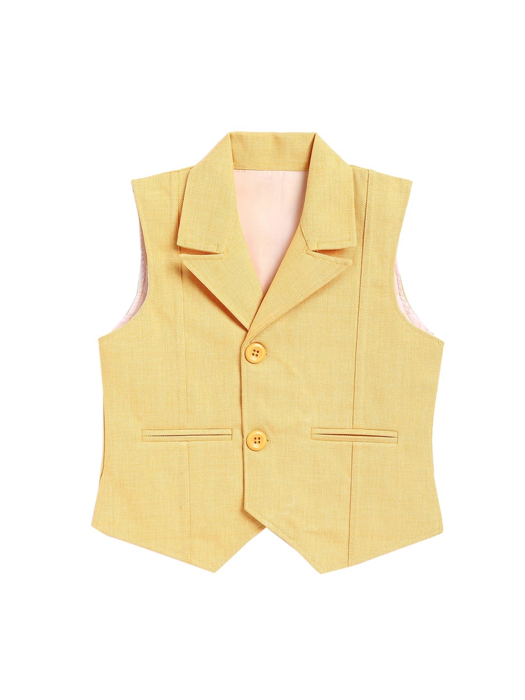 

Kidling Boys Yellow Solid Woven Waistcoat