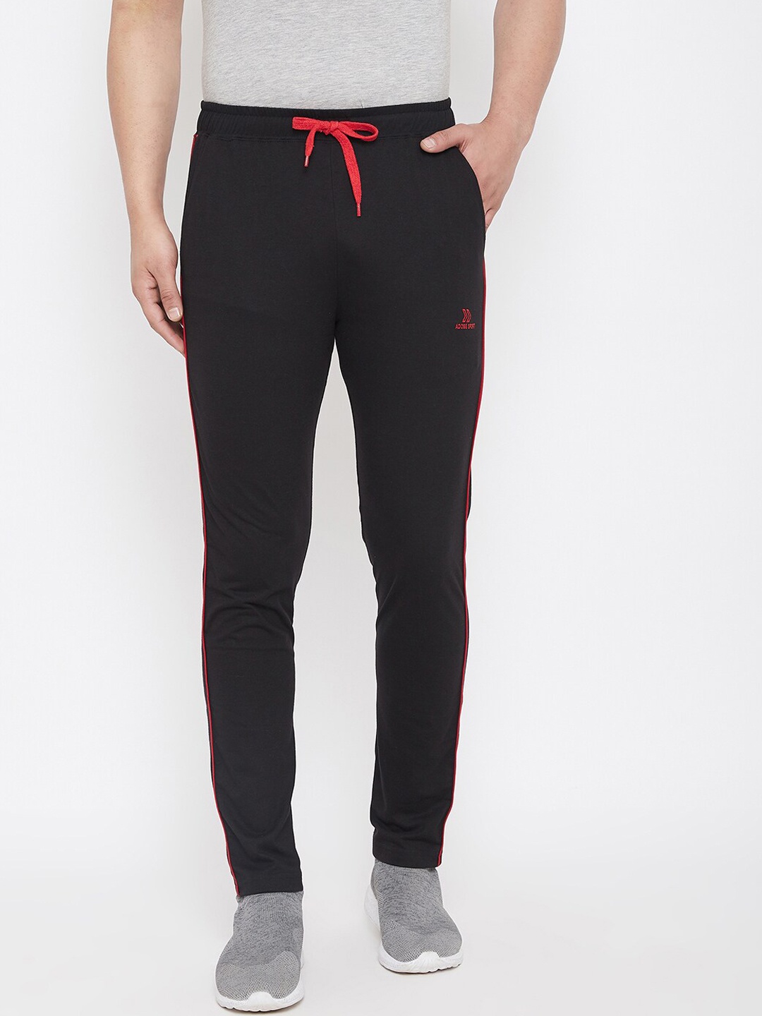 

Adobe Men Black Solid Straight-Fit Track Pants