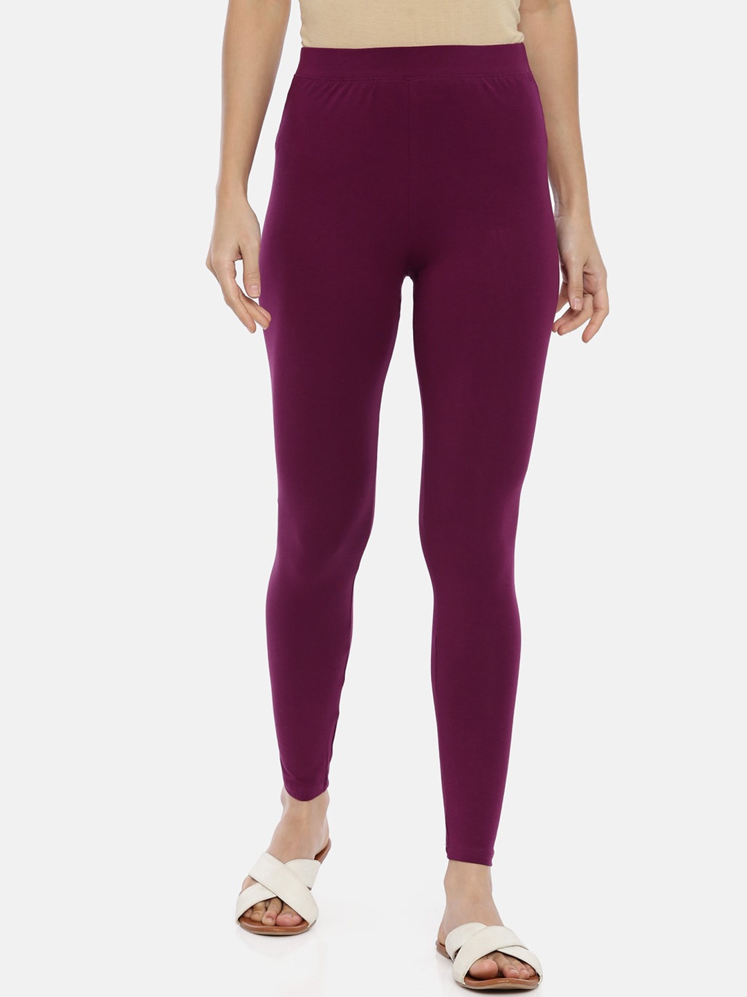 

Huggy Women Violet Solid Ankle-Length Leggings