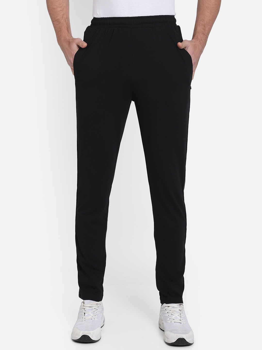 

PROTEENS Men Black Solid Straight Fit Track Pants