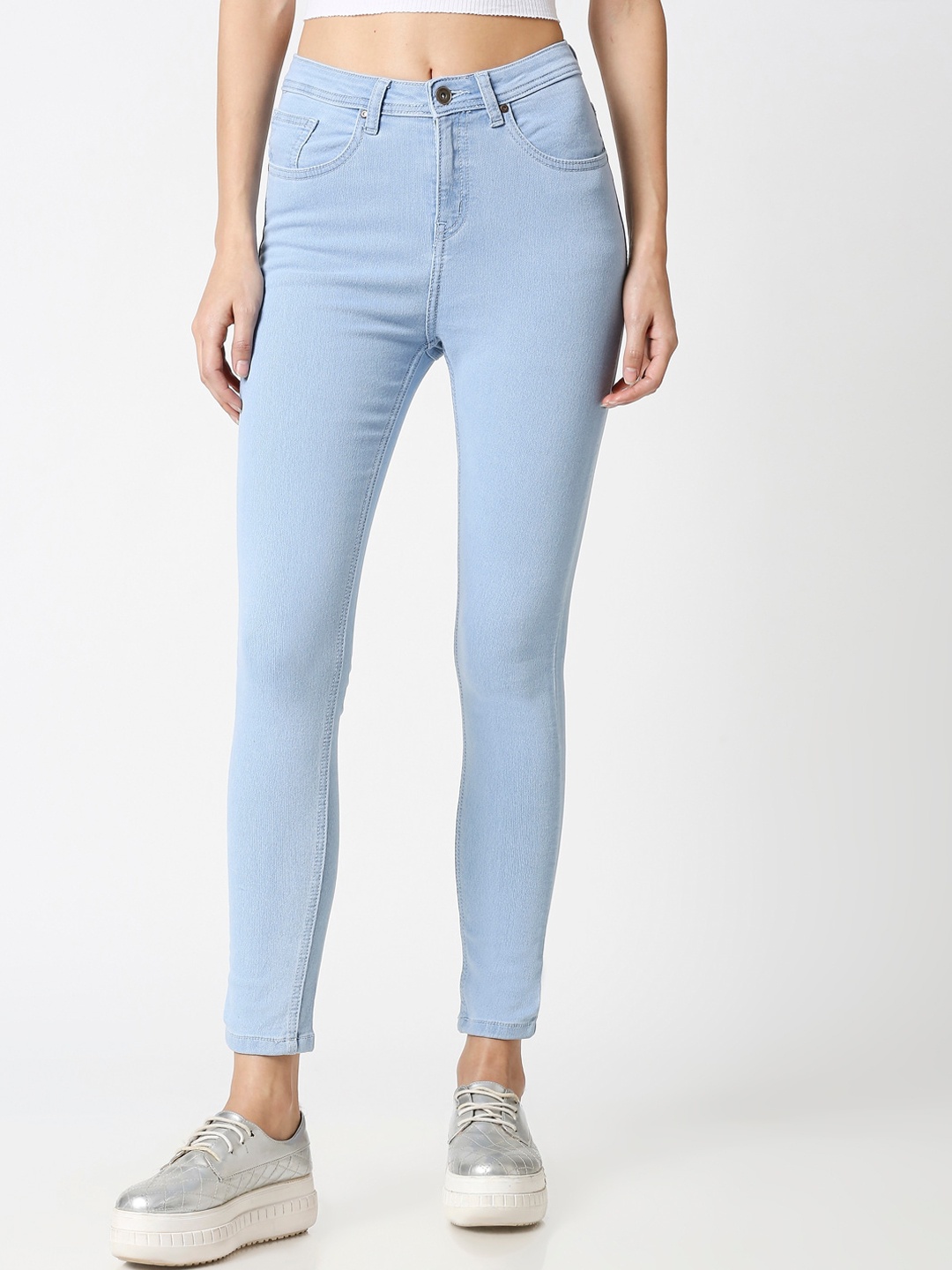

High Star Women Blue Slim Fit High Waist Jeans
