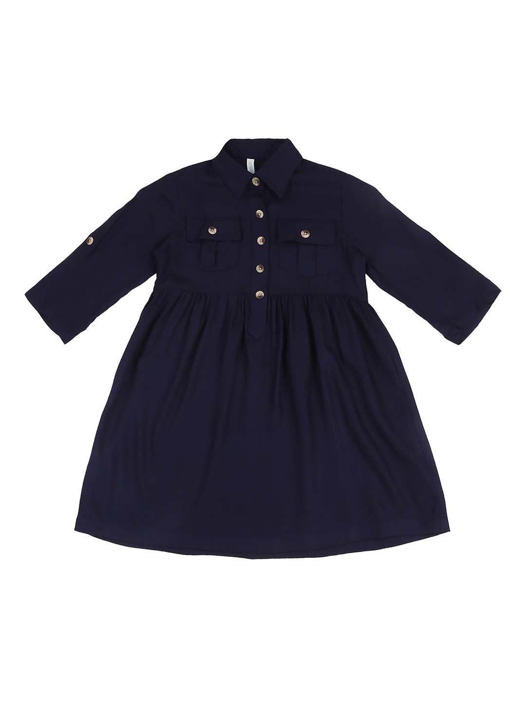 

Pantaloons Junior Girls Navy Blue Solid Fit & Flare Dress
