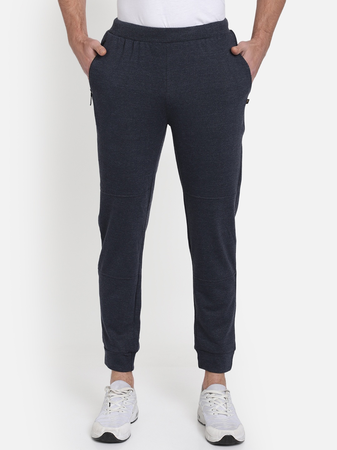 

PROTEENS Men Navy Blue Solid Straight-Fit Joggers