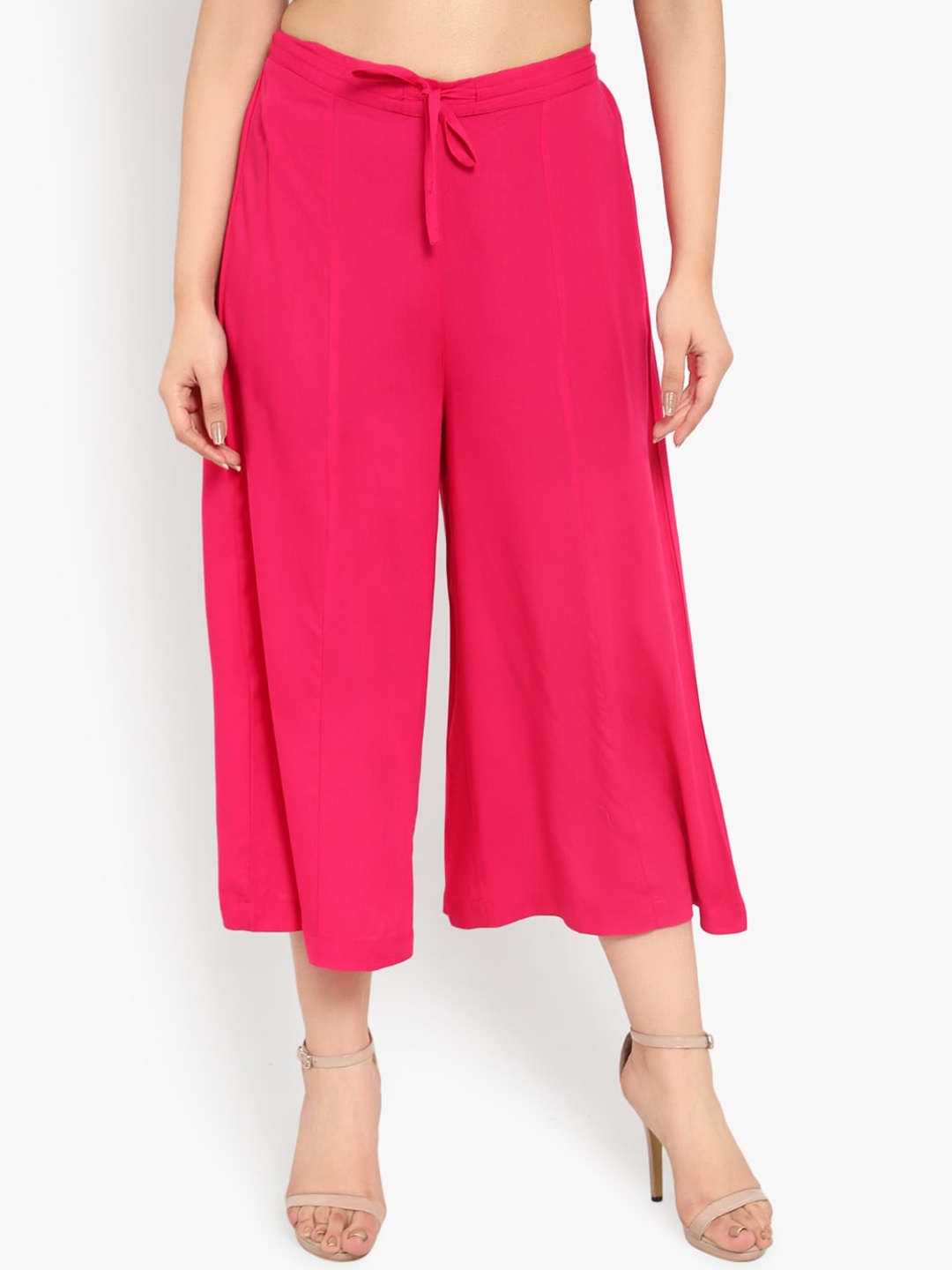 

Ayaany Women Magenta Solid Flared Palazzos