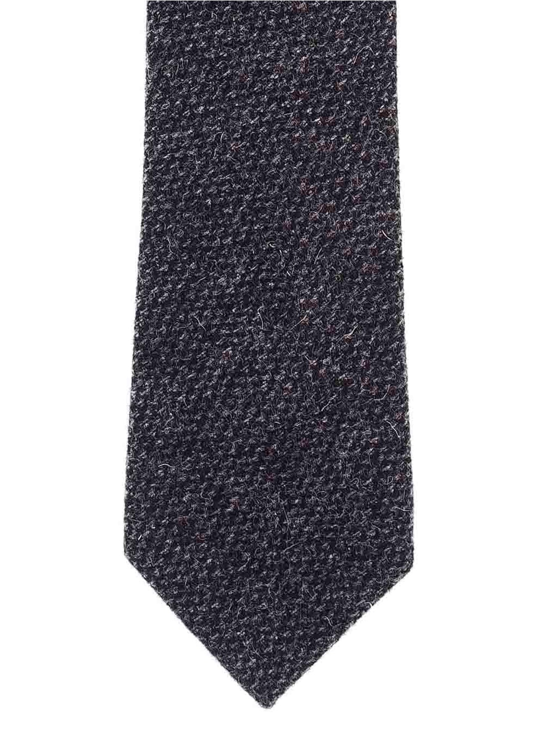 

The Tie Hub Black Woven Design Woolen Broad Tie