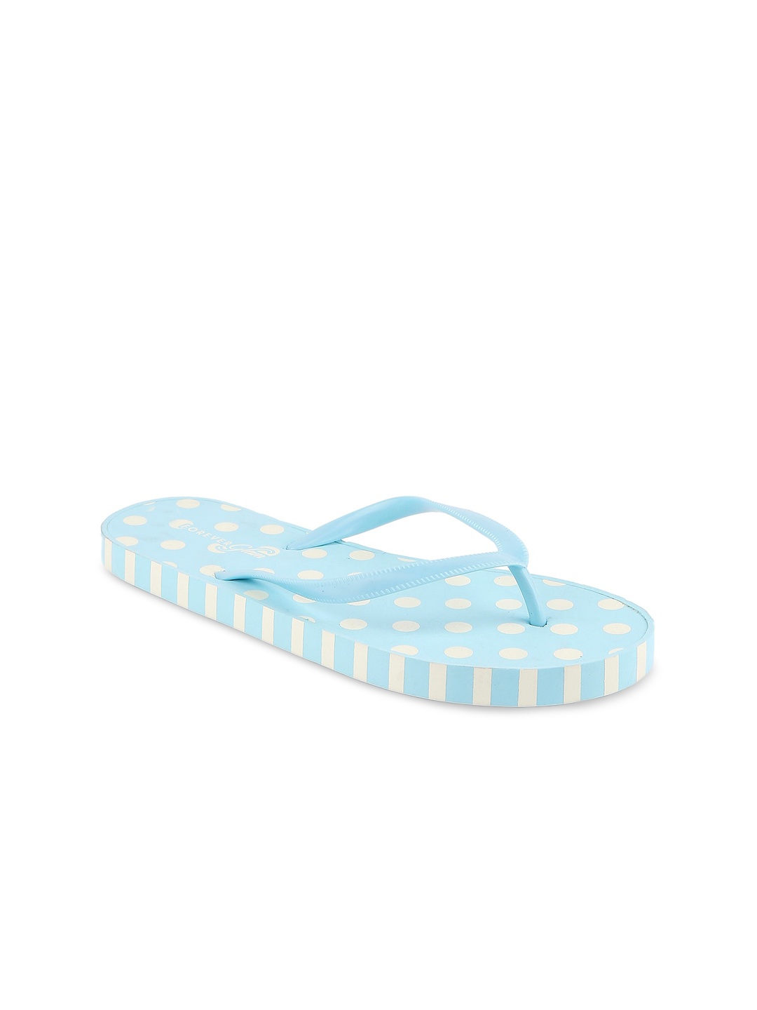 

Forever Glam by Pantaloons Women Blue & White Striped Thong Flip-Flops