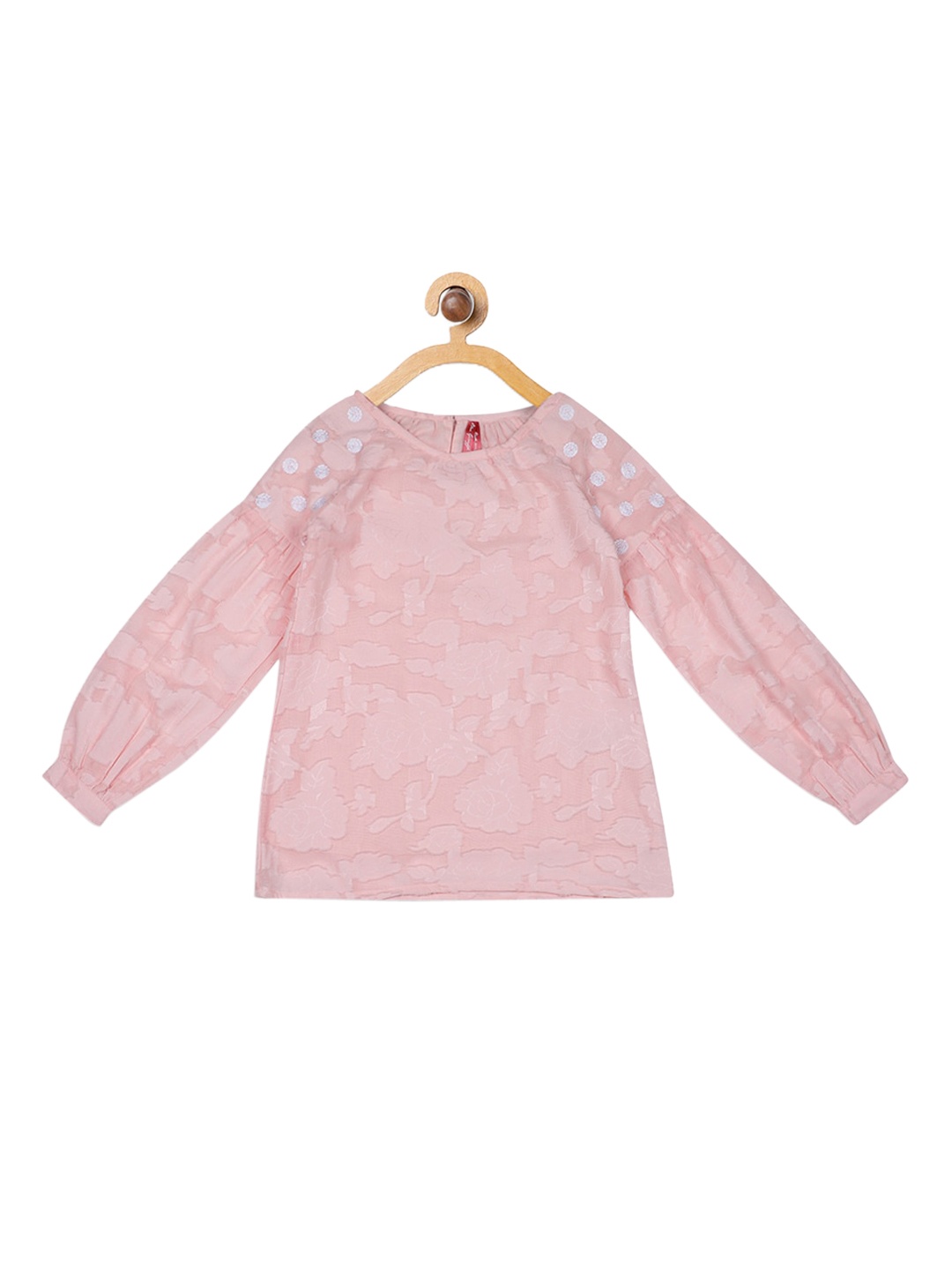 

Blue Giraffe Girls Pink Self Design Top
