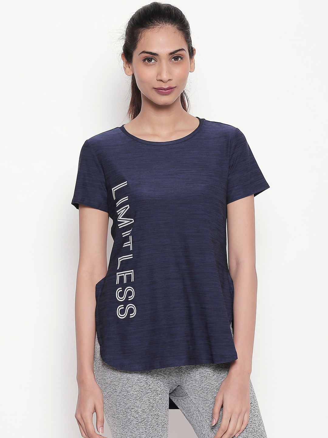 

Ajile by Pantaloons Women Navy Blue Printed Top